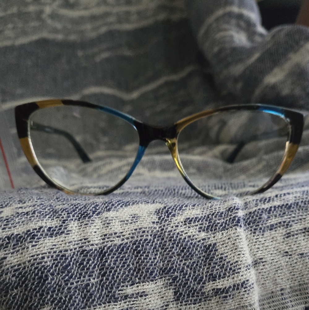 Stylish Black and Blue Cat-Eye Glasses